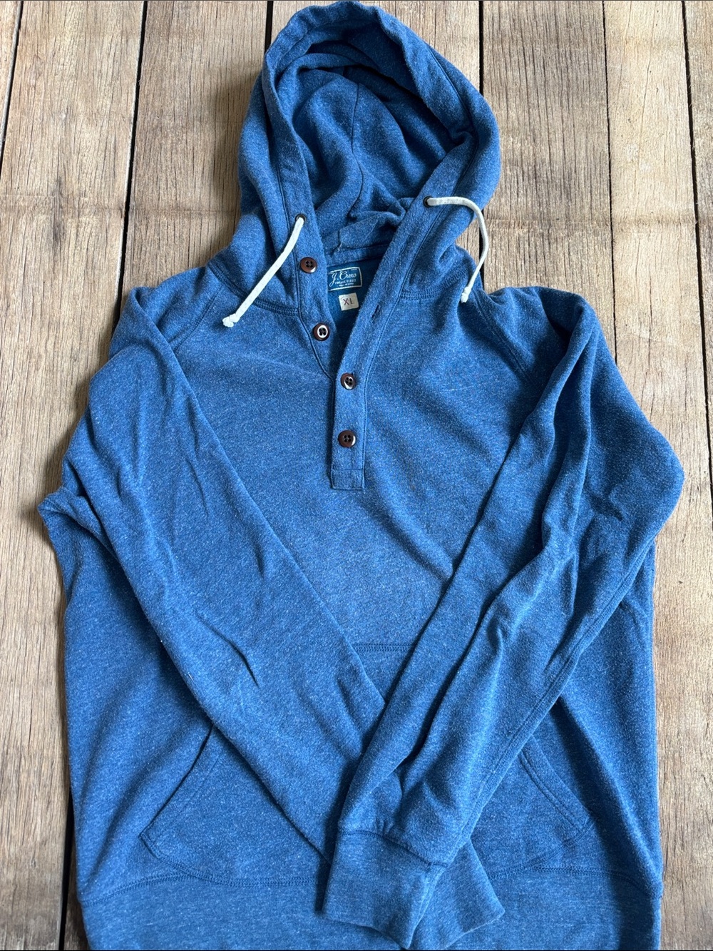 J Crew Men’s XL Blue Hooded Sweatshirt